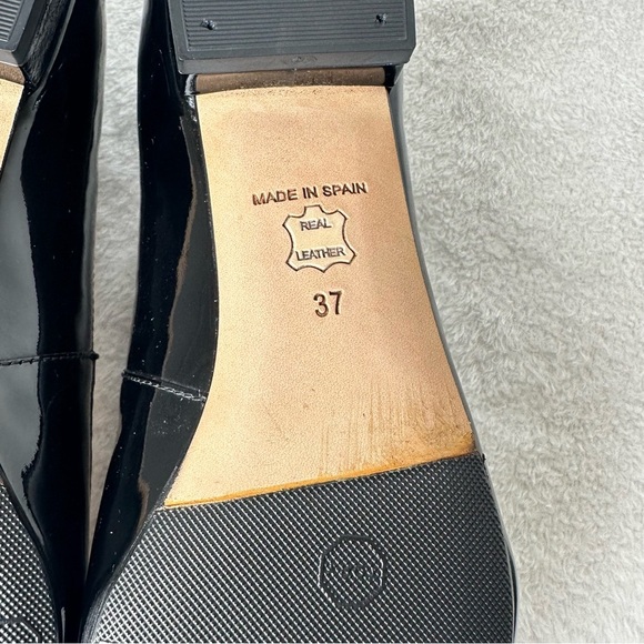 NWOB L.K. Bennett London Black Patent Leather Velvet Pointed Toe Loafers - Picture 11 of 14